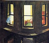 Edward Hopper Canvas Paintings - Night Windows